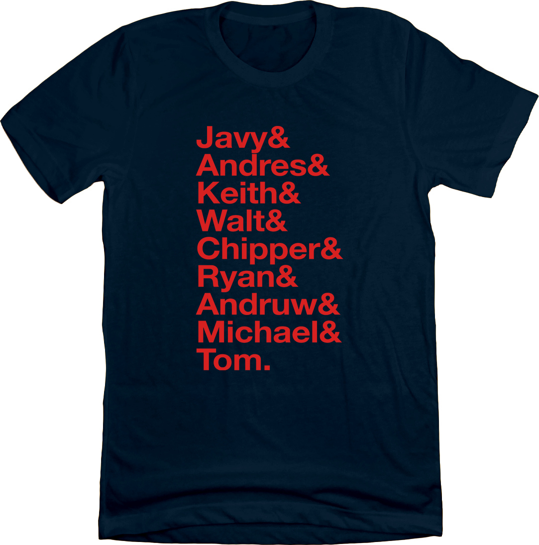 Baseball Lineup 1998 Atlanta & blue T-shirt In The Clutch