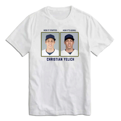 Christian Yelich Then & Now MLBPA Tee