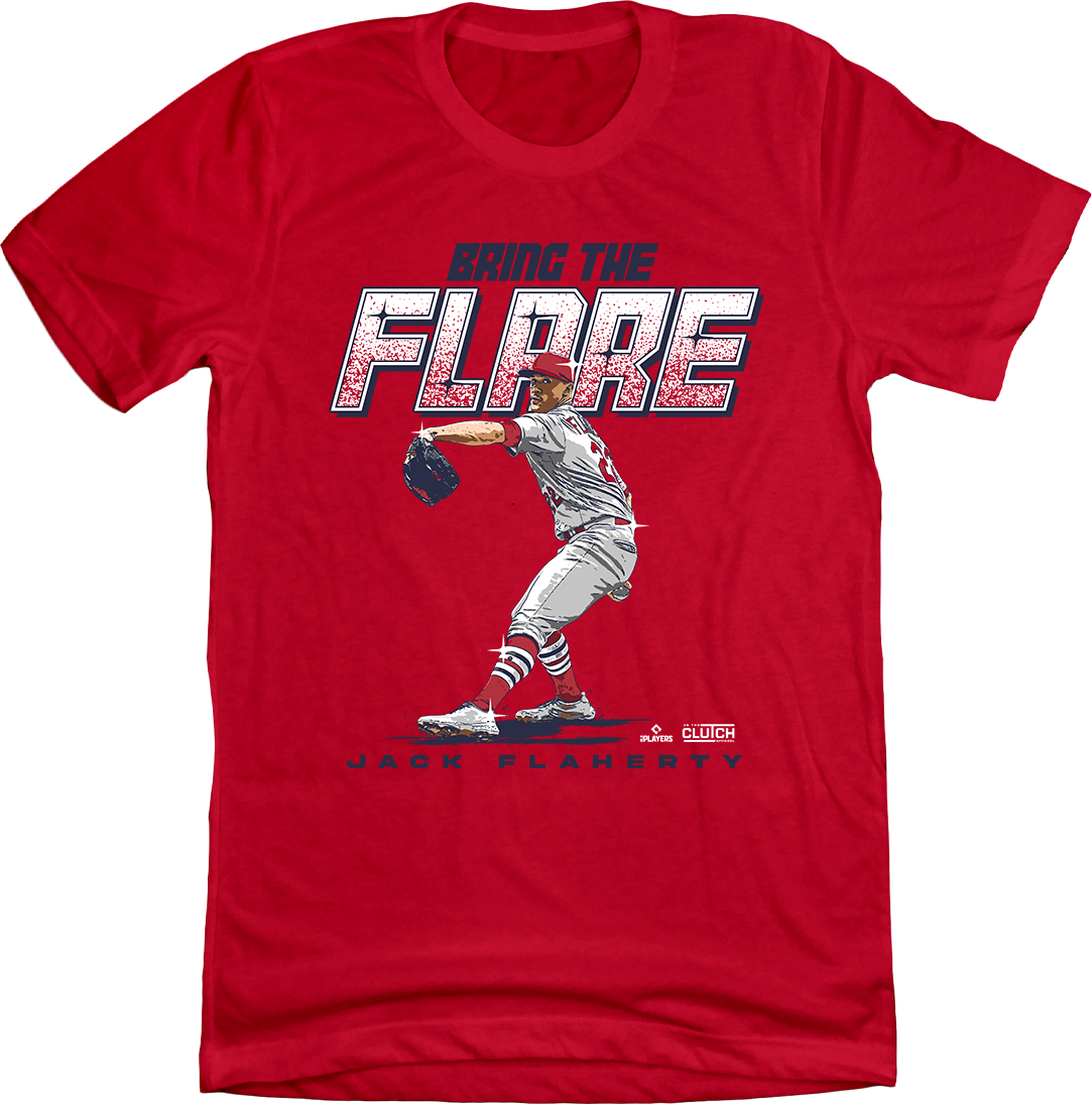 Official Jack Flaherty MLBPA Tee Red In The Clutch