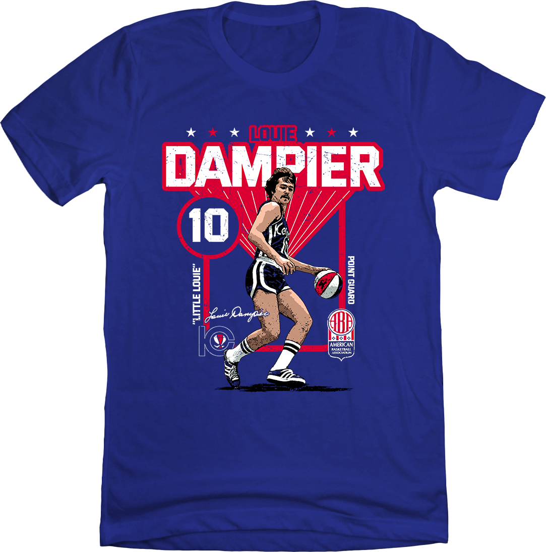 Louie Dampier ABA Action Tee Blue In The Clutch