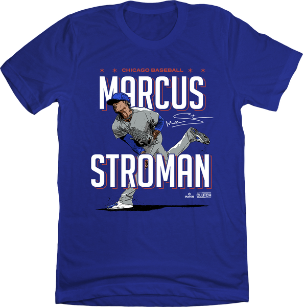 Chicago Cubs Marcus Stroman Men's Premium T-Shirt - Tri Royal - Chicago | 500 Level Major League Baseball Players Association (MLBPA)