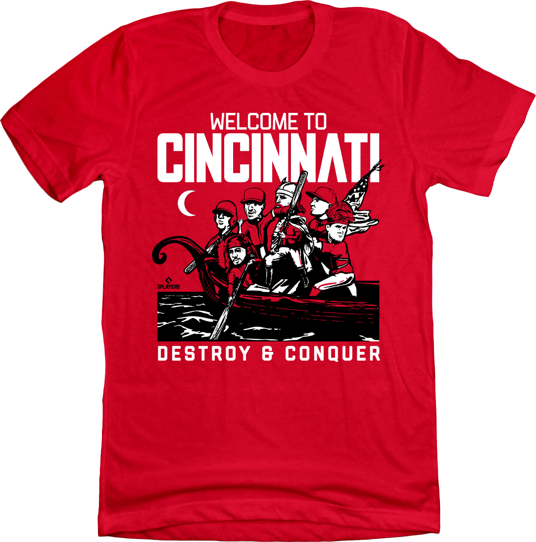 Cincinnati Baseball Viking Boat In The Clutch Red T-shirt