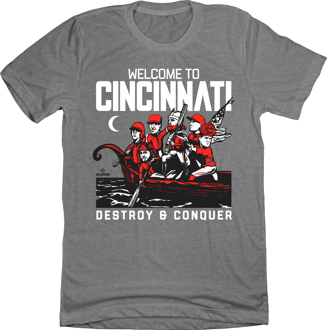 Cincinnati Baseball Viking Boat Grey T-shirt In The Clutch