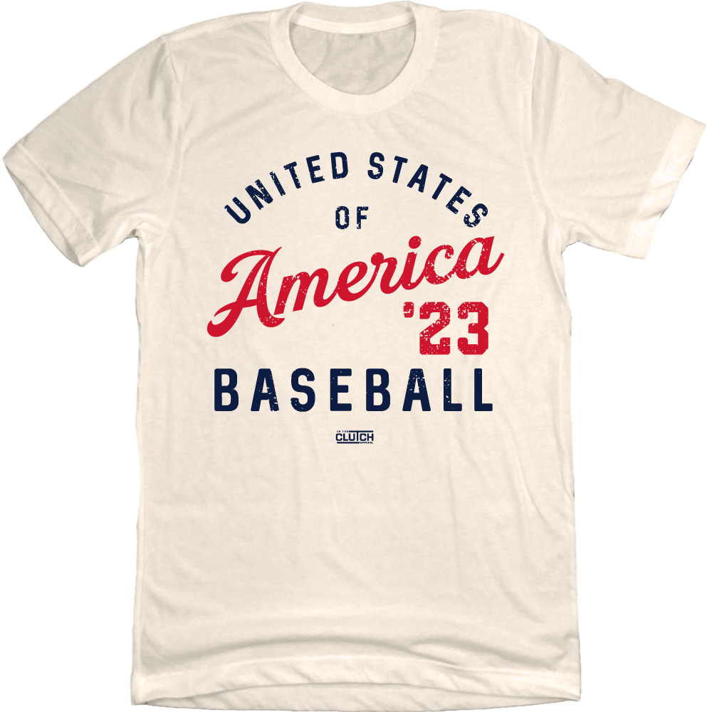 United States of America Baseball Natural White T-shirt In The Clutch