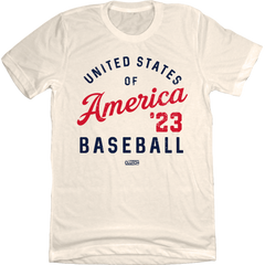United States of America Baseball Natural White T-shirt In The Clutch