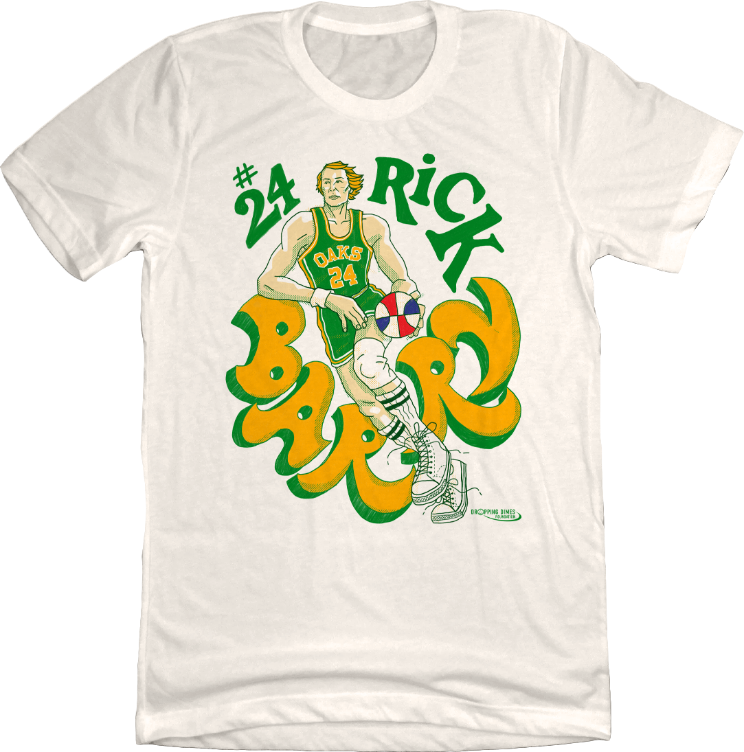 Official Rick Barry ABA Action Player Tee Natural White In The Clutch