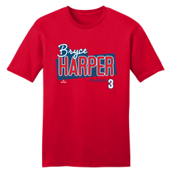 Bryce Harper Speckle Team Font MLBPA Tee red
