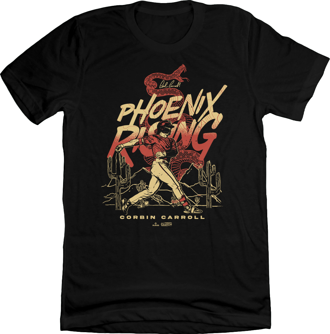 Phoenix Rising Corbin Carroll MLBPA black T-shirt In The Clutch