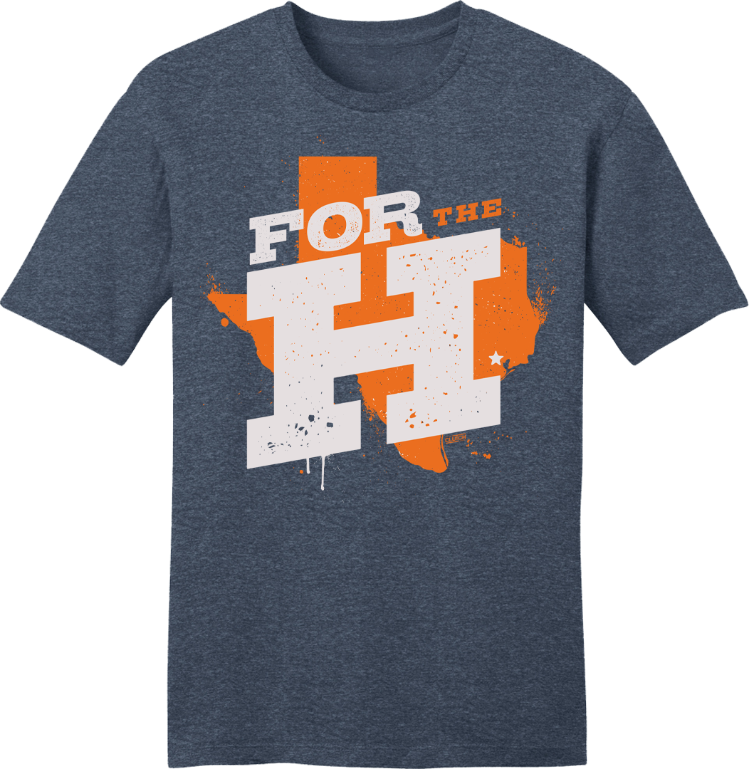 For the H - Houston Rally Tee Heather Navy