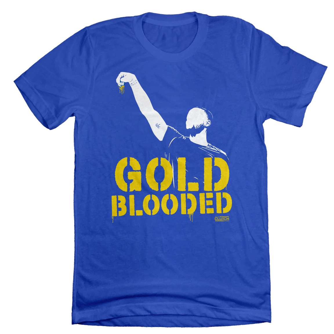 Gold Blooded tee blue
