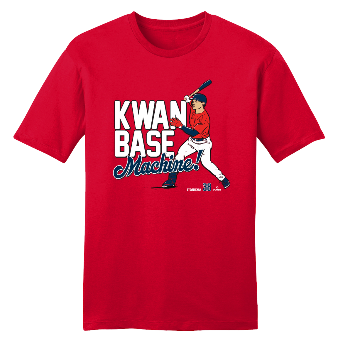 Steven Kwan MLBPA T-shirt red