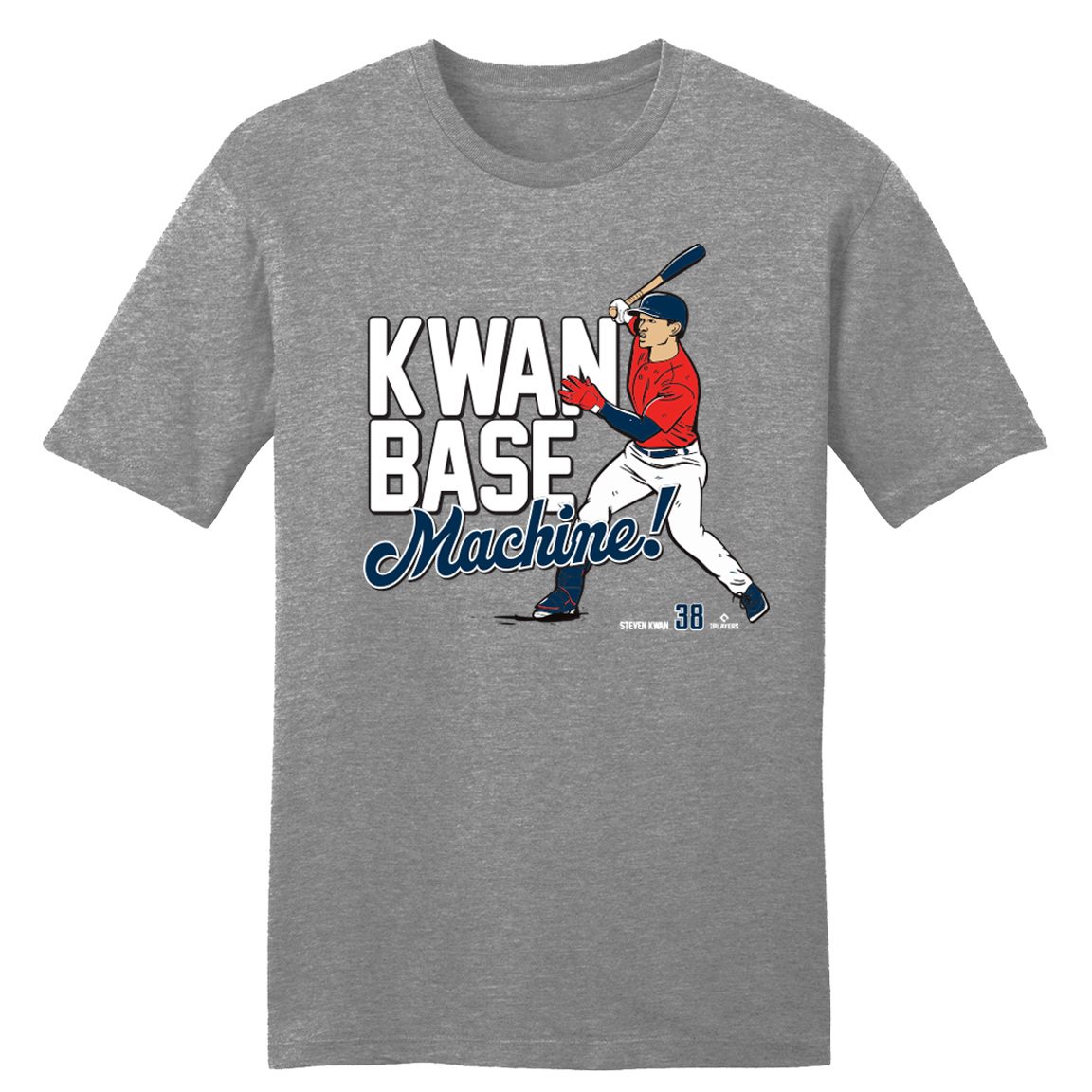 Steven Kwan MLBPA T-shirt grey