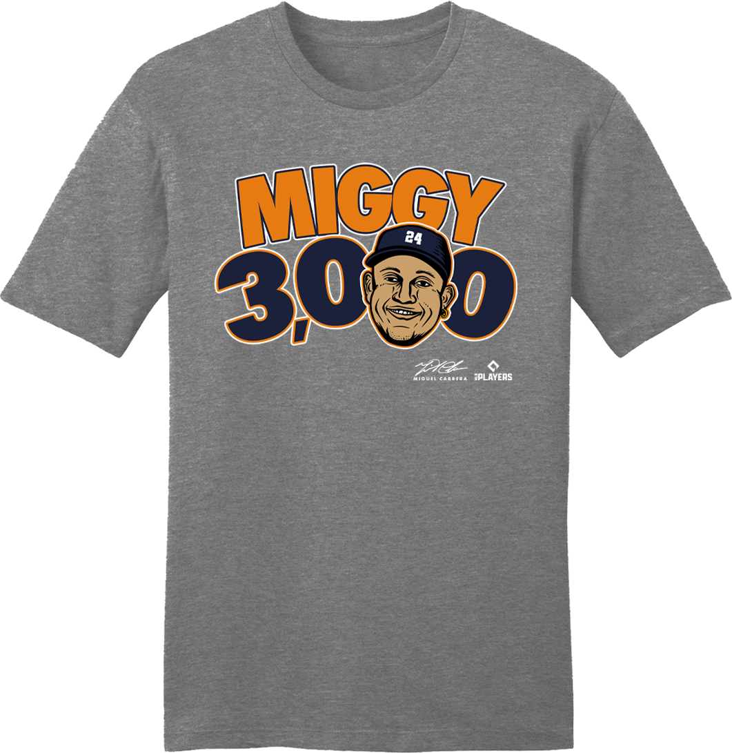 Miggy 3000 Official MLBPA T-shirt heather grey