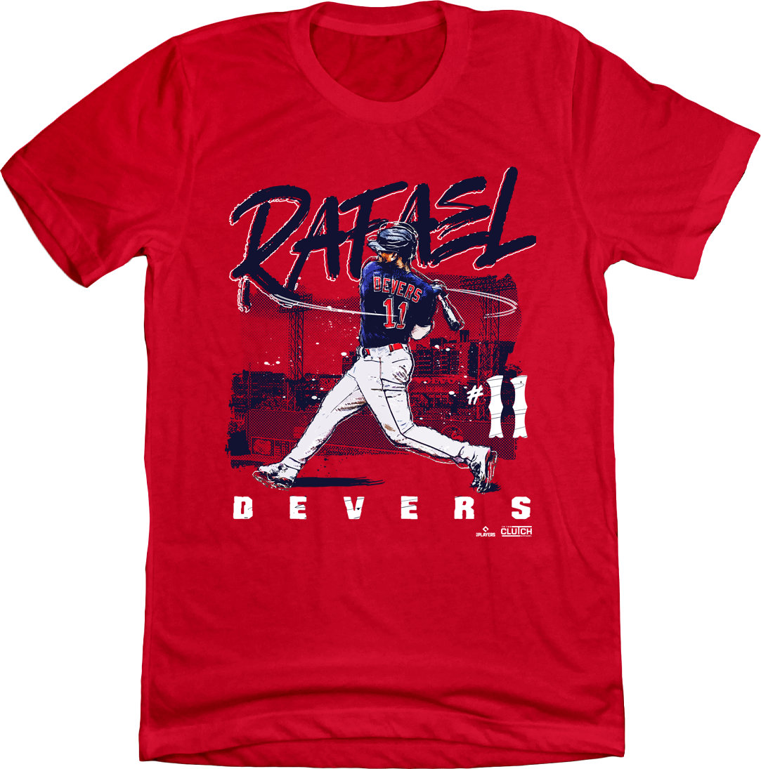 Rafael Devers BOS MLBPA Tee Red  In The Clutch