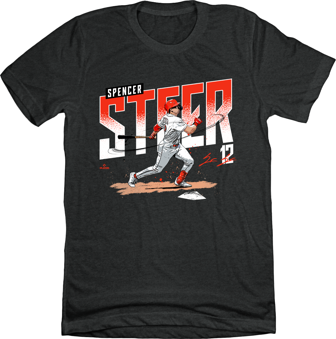 Spencer Steer MLBPA T-shirt Black In The Clutch