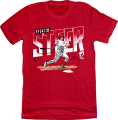 Spencer Steer MLBPA T-shirt Red In The Clutch