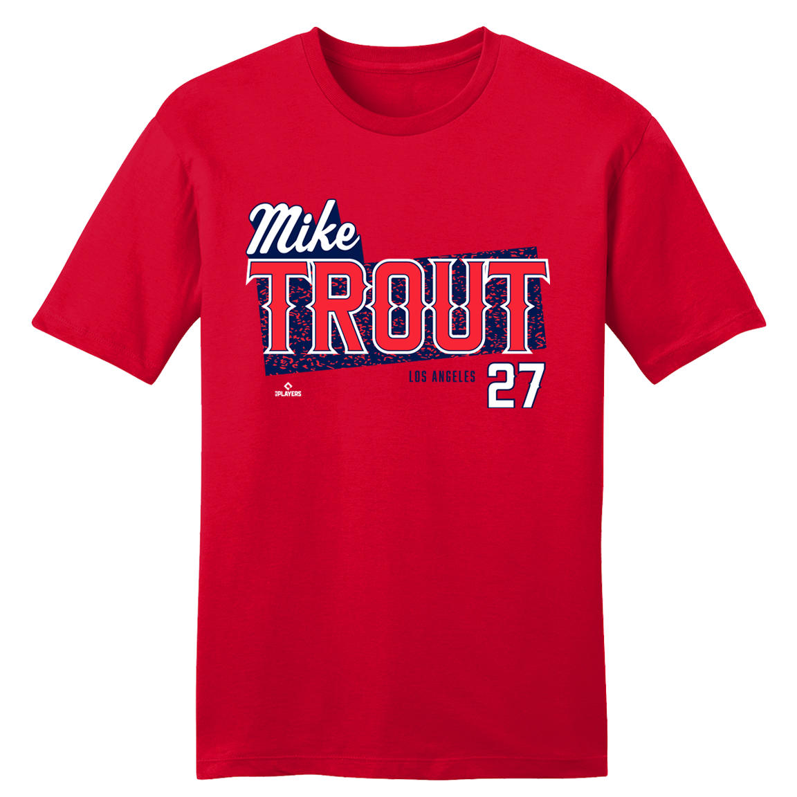 Mike Trout Speckle Team Font MLBPA Tee