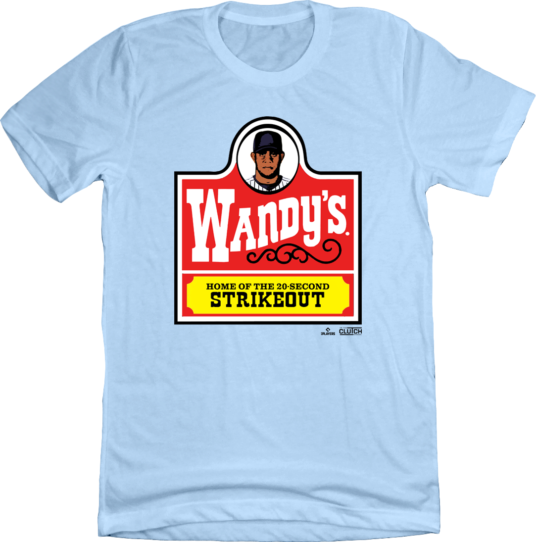 Wandy's Home of the 20-Second Strikeout MLBPA light blue T-shirt