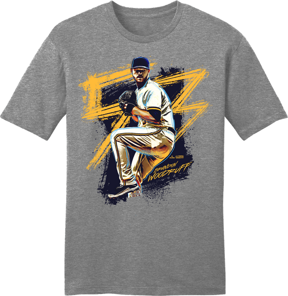 Brandon Woodruff Kids Toddler T-Shirt - Heather Gray - Milwaukee | 500 Level Major League Baseball Players Association (MLBPA)